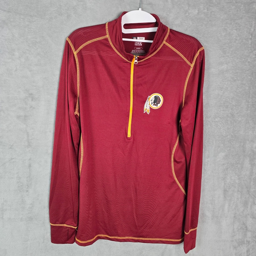 NFL Team Apparel Washington Redskins Womens Quarter Zip Pullover Burgundy Medium